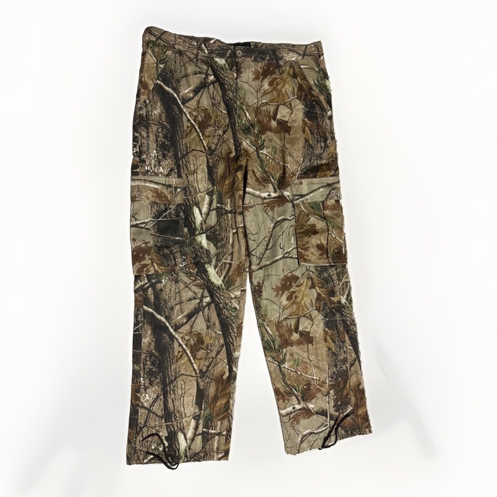 Realtree Camo Cargo Pants Men's 36-38L Hunting Drawstring Cuff